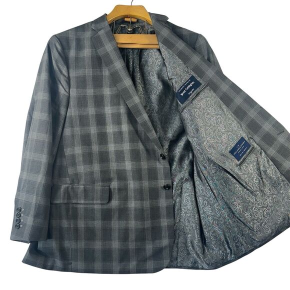 Tom James RLT Men's Bespoke Wool Suit Jacket Blazer Sport Coat Gray Size 50 - Picture 3 of 16